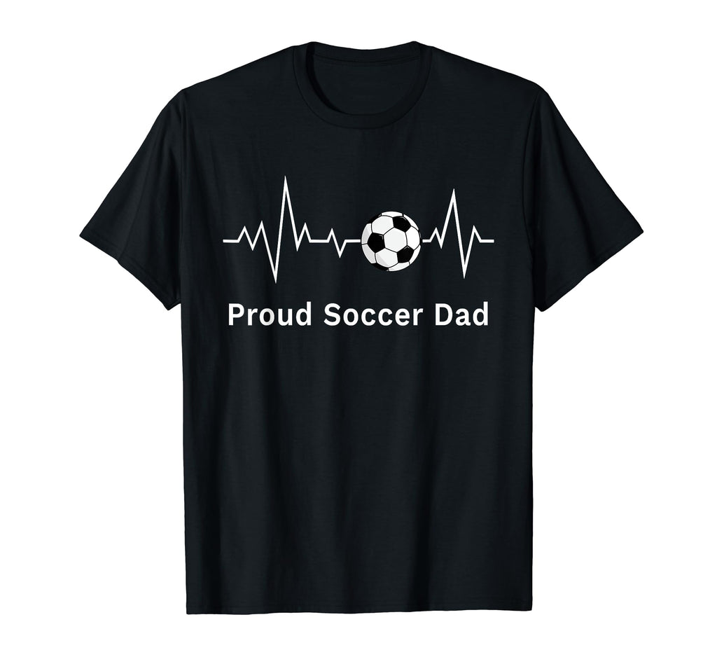 Soccer Papa Proud Soccer Dad Heartbeat T-Shirt - Custom Art Print Unisex