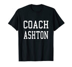 Coach Ashton Custom Football Soccer T-Shirt - Trendy Graphic for Adults