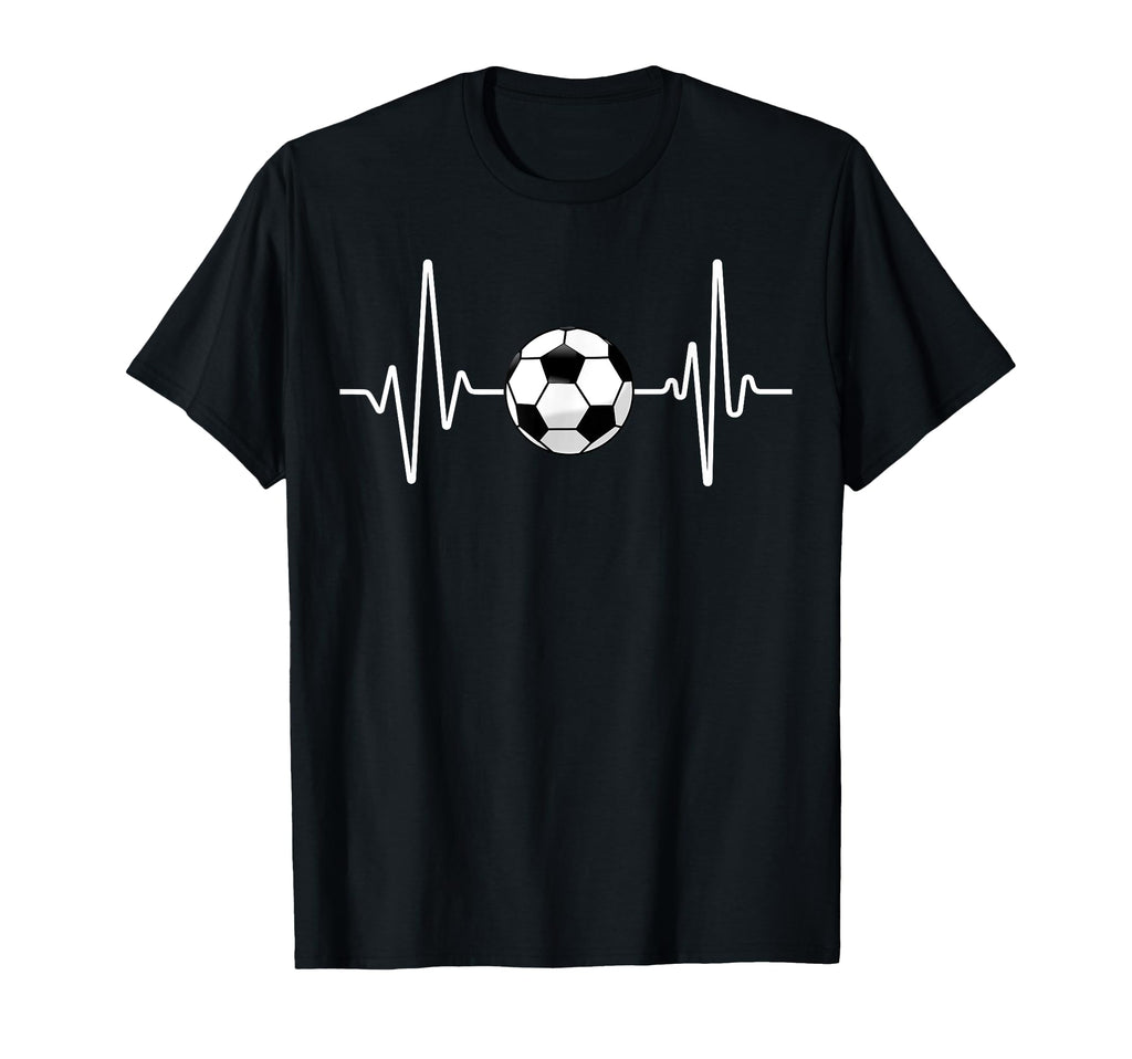 Soccer Heartbeat Football Lover T-Shirt - Novelty Apparel for Adults