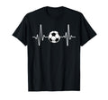 Soccer Heartbeat Football Lover T-Shirt - Novelty Apparel for Adults