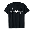 Soccer Heartbeat Football Lover T-Shirt - Novelty Apparel for Adults