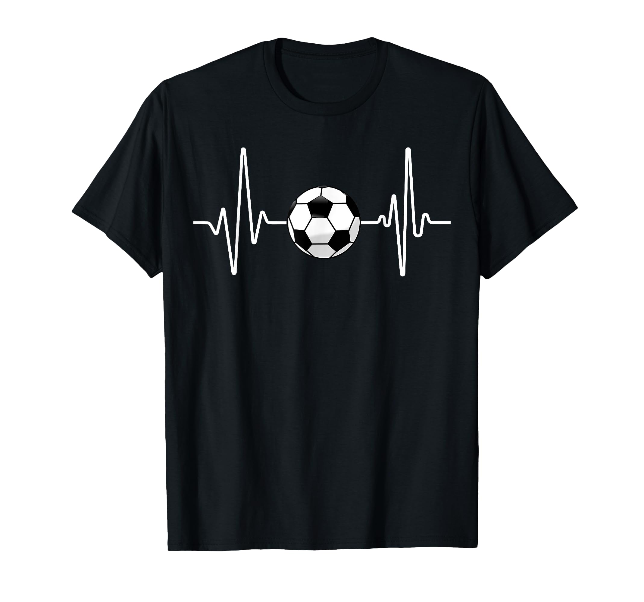Soccer Heartbeat Football Lover T-Shirt - Novelty Apparel for Adults