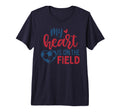 My Heart Is Field Soccer Mom Soccer T-Shirt - Minimalist Print Men Women