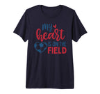 My Heart Is Field Soccer Mom Soccer T-Shirt - Minimalist Print Men Women