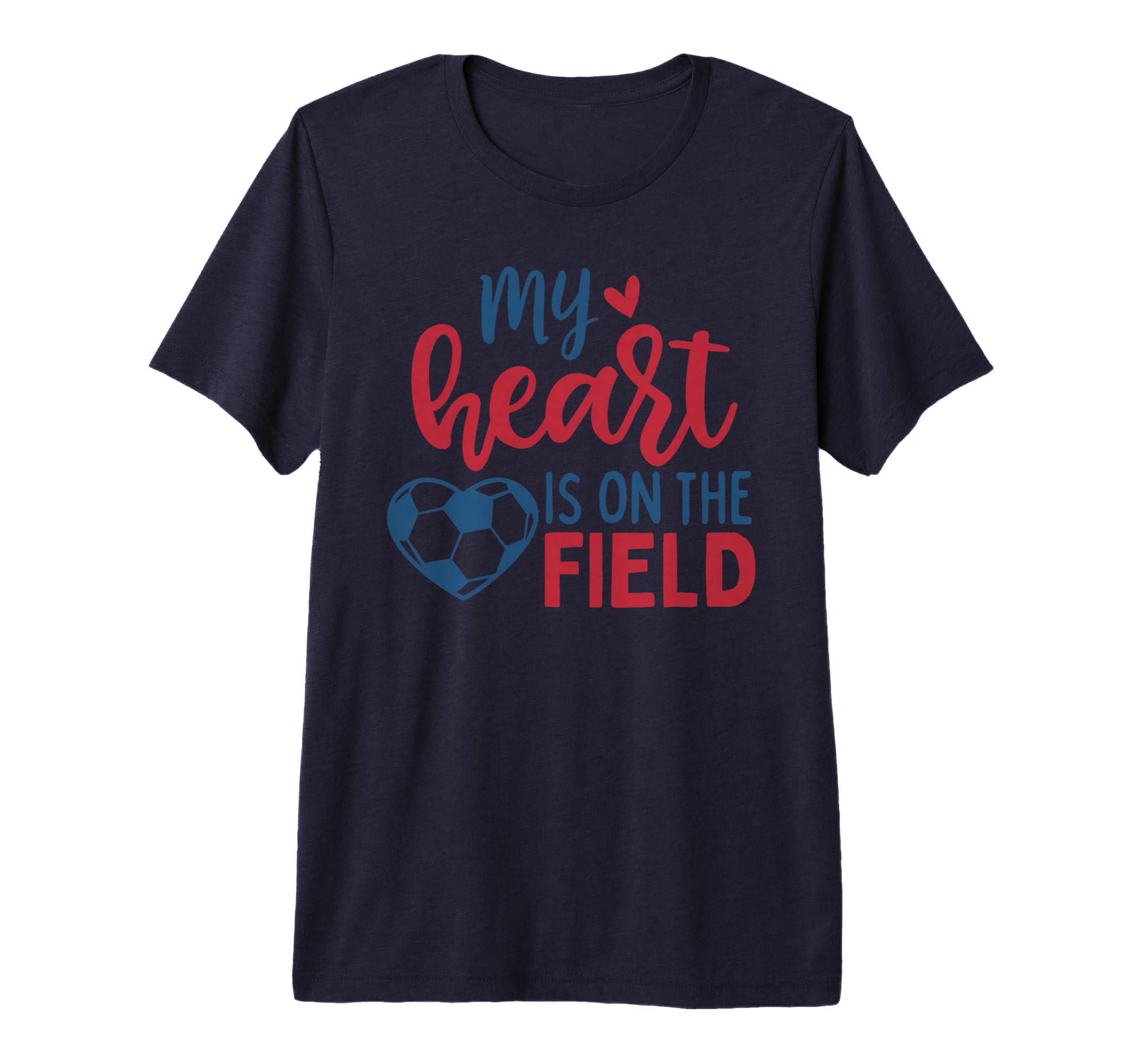 My Heart Is Field Soccer Mom Soccer T-Shirt - Minimalist Print Men Women