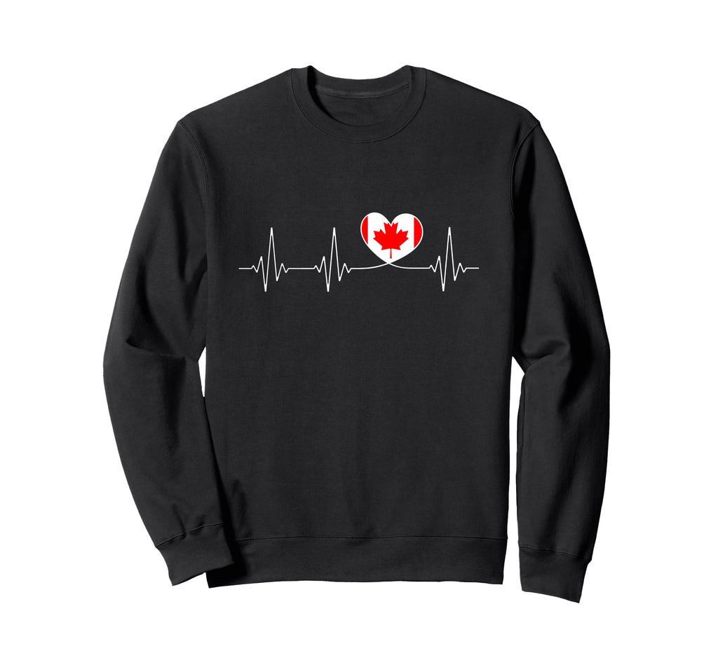 Canada Love Heartbeat And Canadian Sweatshirt - Trendy Graphic for Adults
