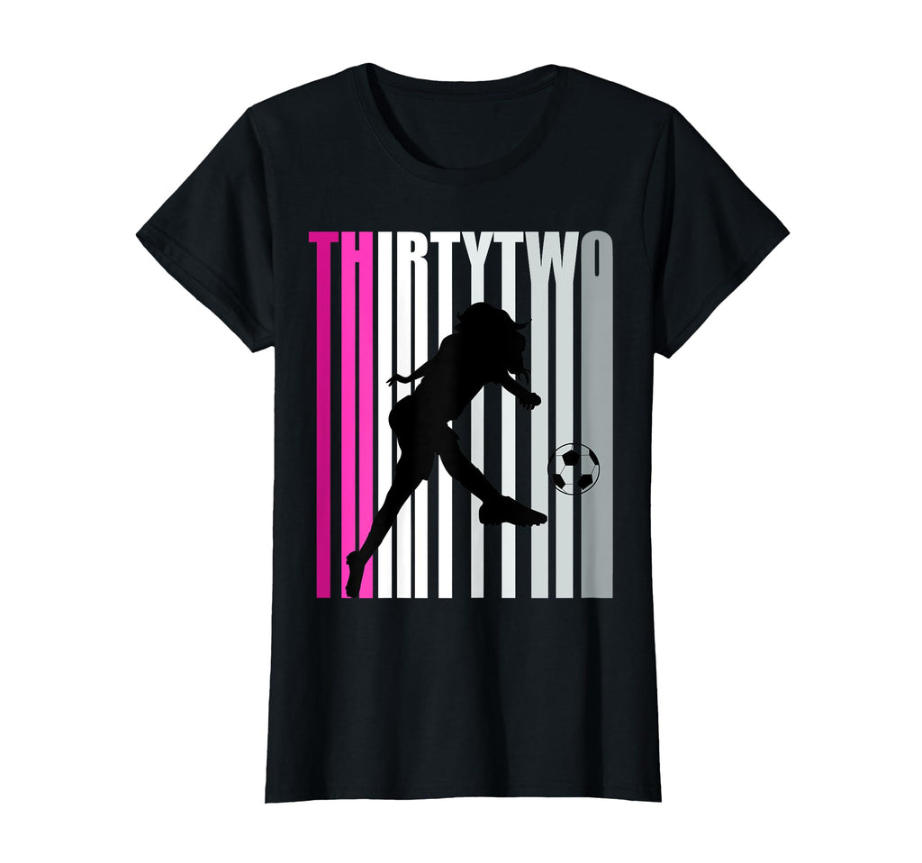 Womens 32Nd Soccer Birthday Loves To T-Shirt - Trendy Graphic for Adults