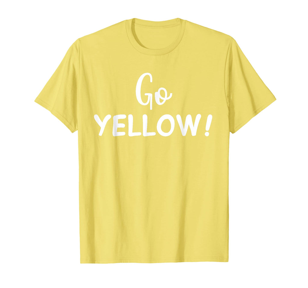 Go Yellow Team Spirit Game School T-Shirt - Minimalist Print for Adults