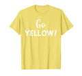 Go Yellow Team Spirit Game School T-Shirt - Minimalist Print for Adults