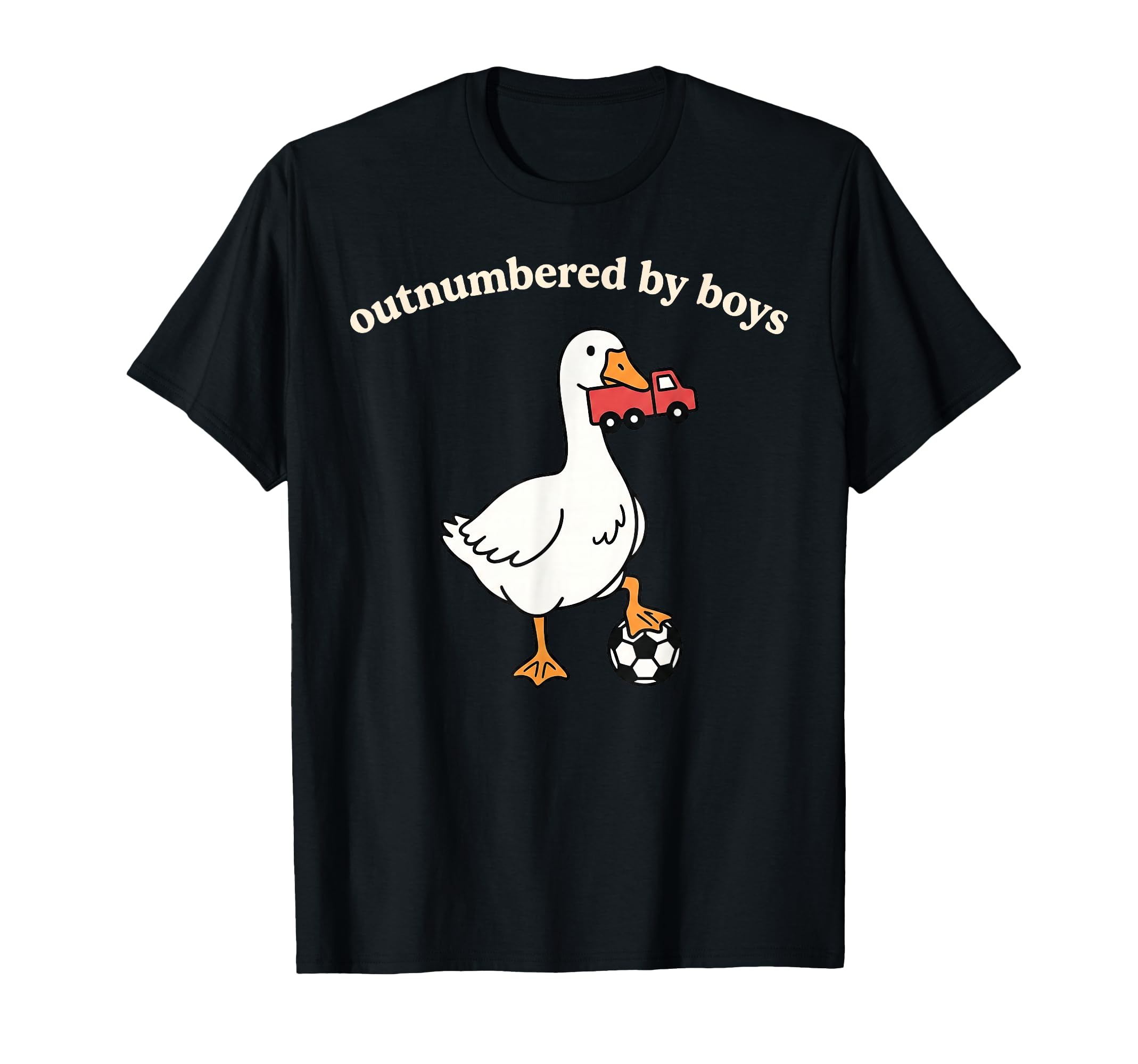 Outnumbered Funny Mom Goose Soccer T-Shirt - Minimalist Print Men Women