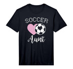 Mens Soccer Aunt Love Heart Auntie T-Shirt - Streetwear Style Men Women