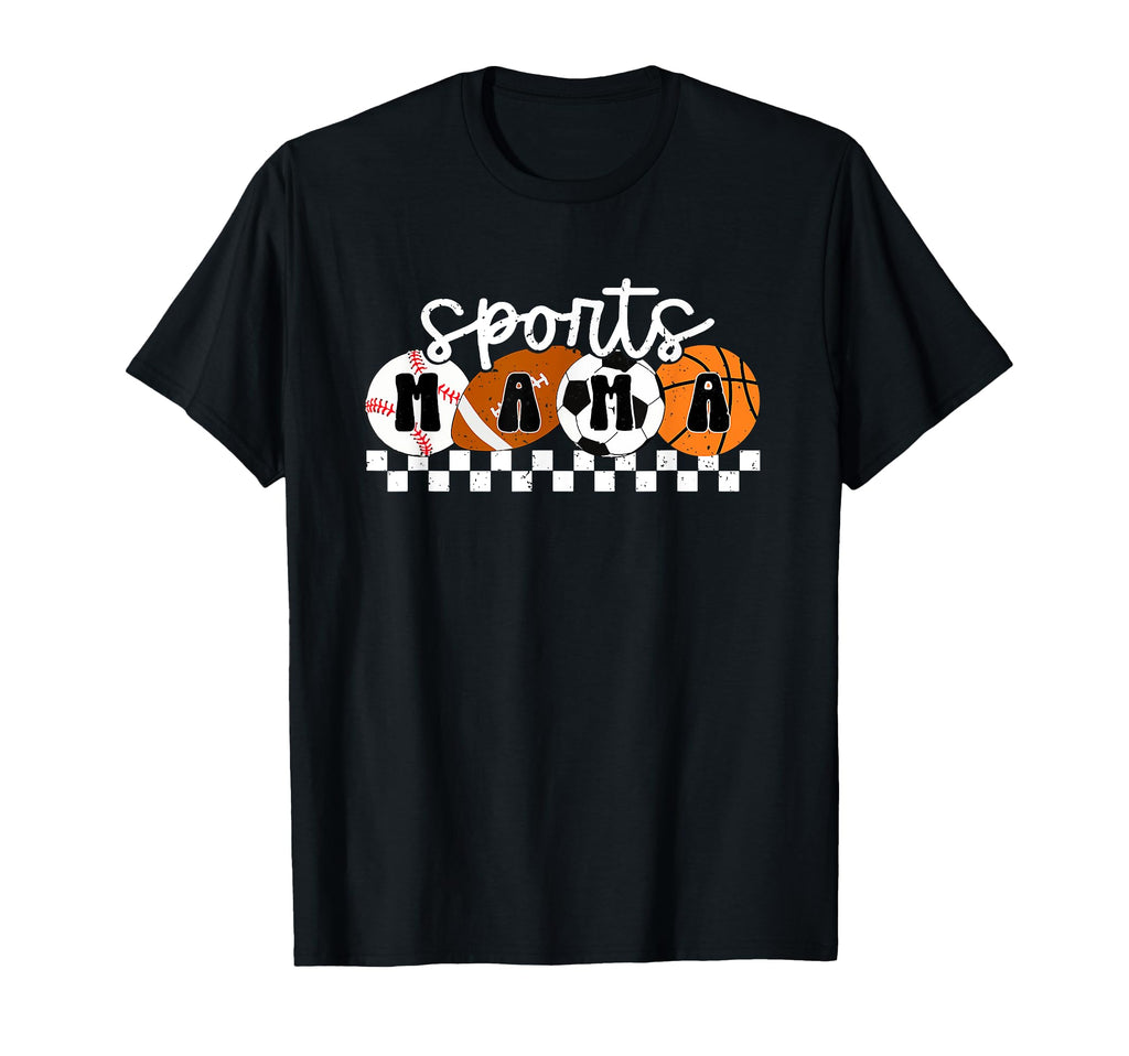 Sports Mama Baseball Football T-Shirt - Casual Everyday Wear for Adults