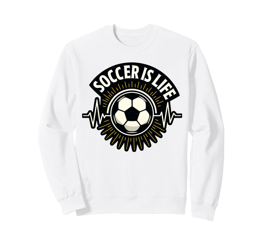 Soccer Is Life Pulse Sports Art Sweatshirt - Aesthetic Graphic for Adults