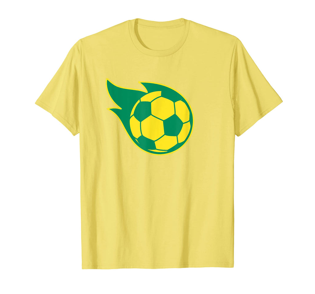 Fast Yellow Green Soccer Ball Sports T-Shirt - Minimalist Print for Adults