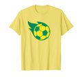 Fast Yellow Green Soccer Ball Sports T-Shirt - Minimalist Print for Adults