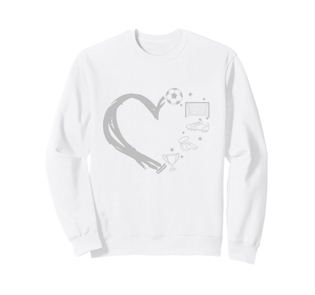 Soccer School Player Heart Silhouette I Sweatshirt - Graphic Print Unisex
