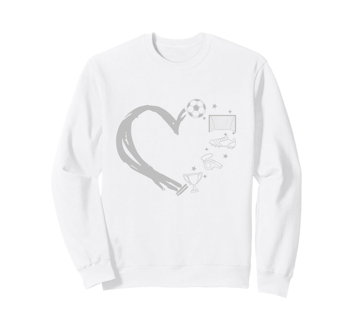 Soccer School Player Heart Silhouette I Sweatshirt - Graphic Print Unisex