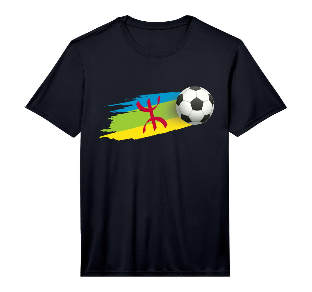 Amazigh Soccer Ball Amazigh Flag Jersey T-Shirt - Graphic Print for Adults