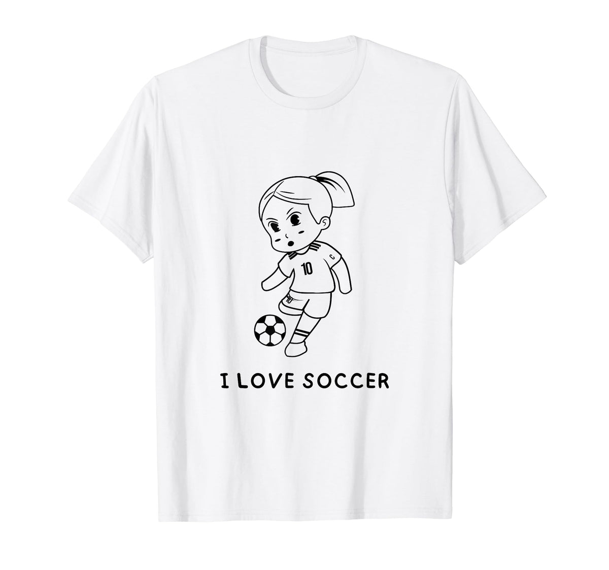 I Love Soccer T-Shirt - Custom Art Print Men Women