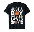 Basketball Soccer Just Who Loves Sports T-Shirt - Unique Graphic Men Women