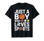 Basketball Soccer Just Who Loves Sports T-Shirt - Unique Graphic Men Women