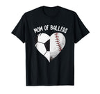 Mom Ballers Soccer Baseball Mama T-Shirt - Custom Art Print for Adults