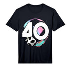 Mens 40Th Birthday Soccer Player T-Shirt - Minimalist Print for Adults