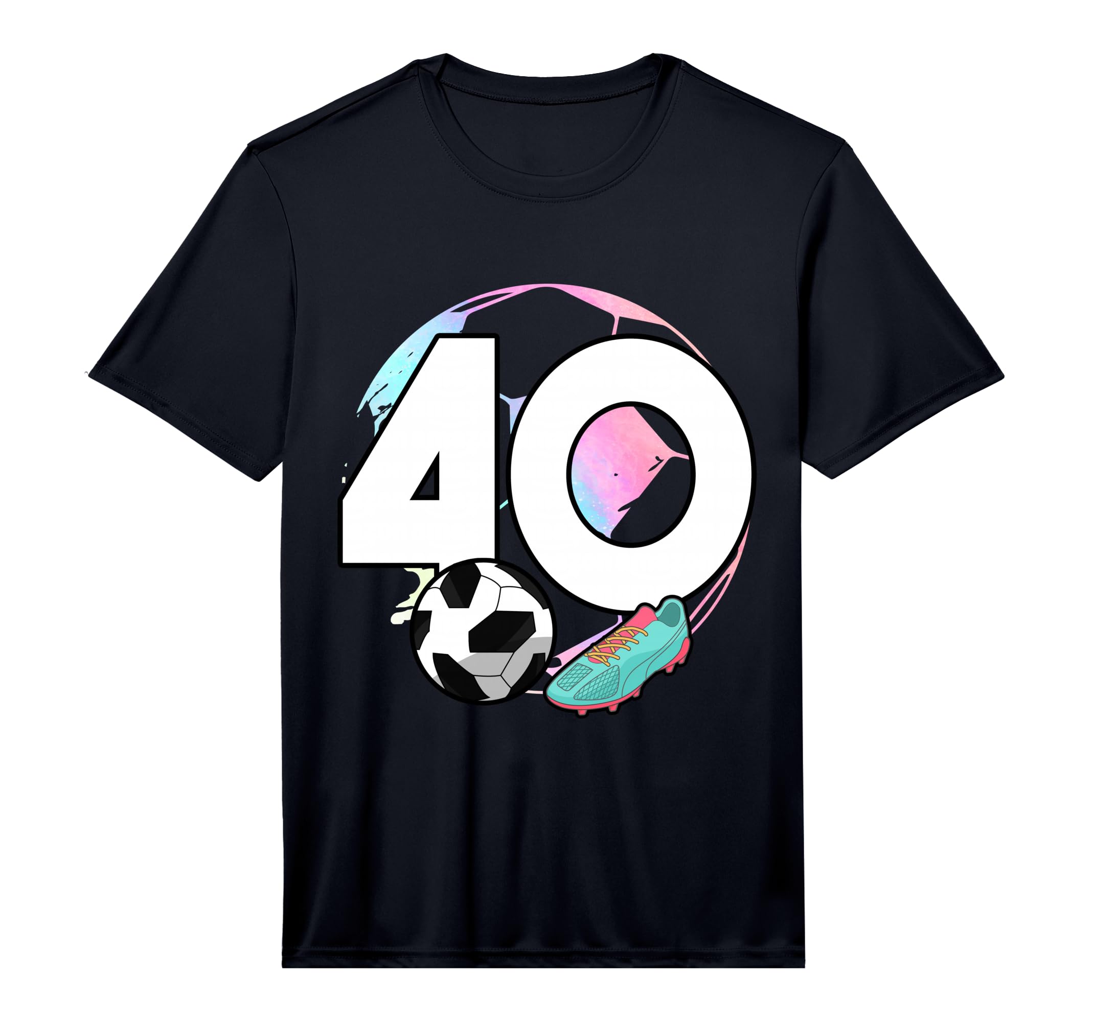 Mens 40Th Birthday Soccer Player T-Shirt - Minimalist Print for Adults