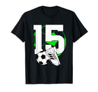 15Th Birthday Soccer Player T-Shirt - Casual Everyday Wear for Adults