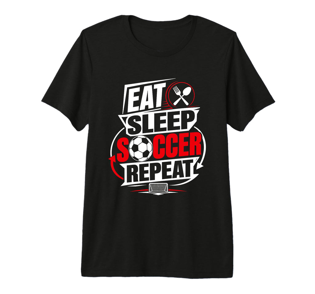Eat Sleep Soccer Repeat Funny Sports T-Shirt - Minimalist Print Unisex