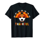 Turkey Soccer Thankful Thanksgiving Gift T-Shirt - Graphic Print for Adults