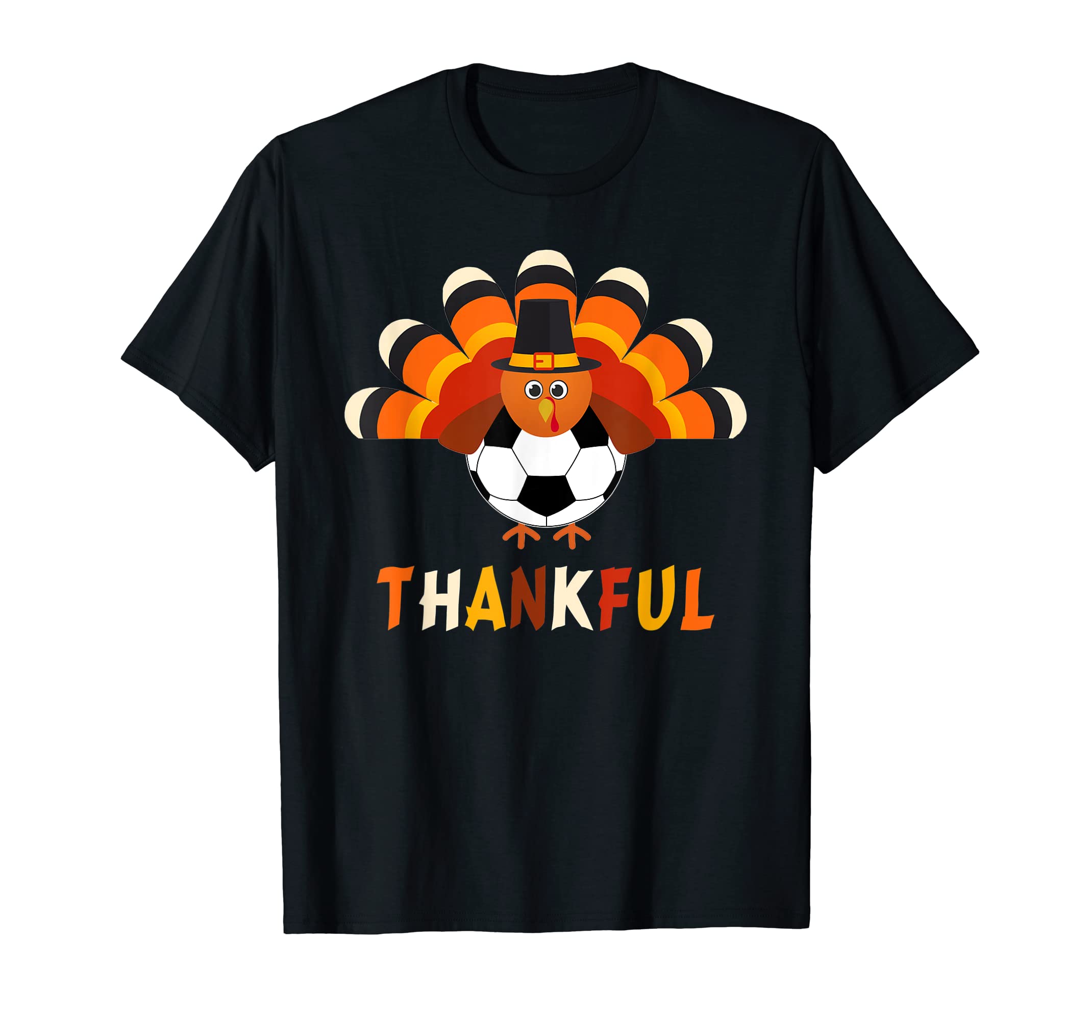 Turkey Soccer Thankful Thanksgiving Gift T-Shirt - Graphic Print for Adults