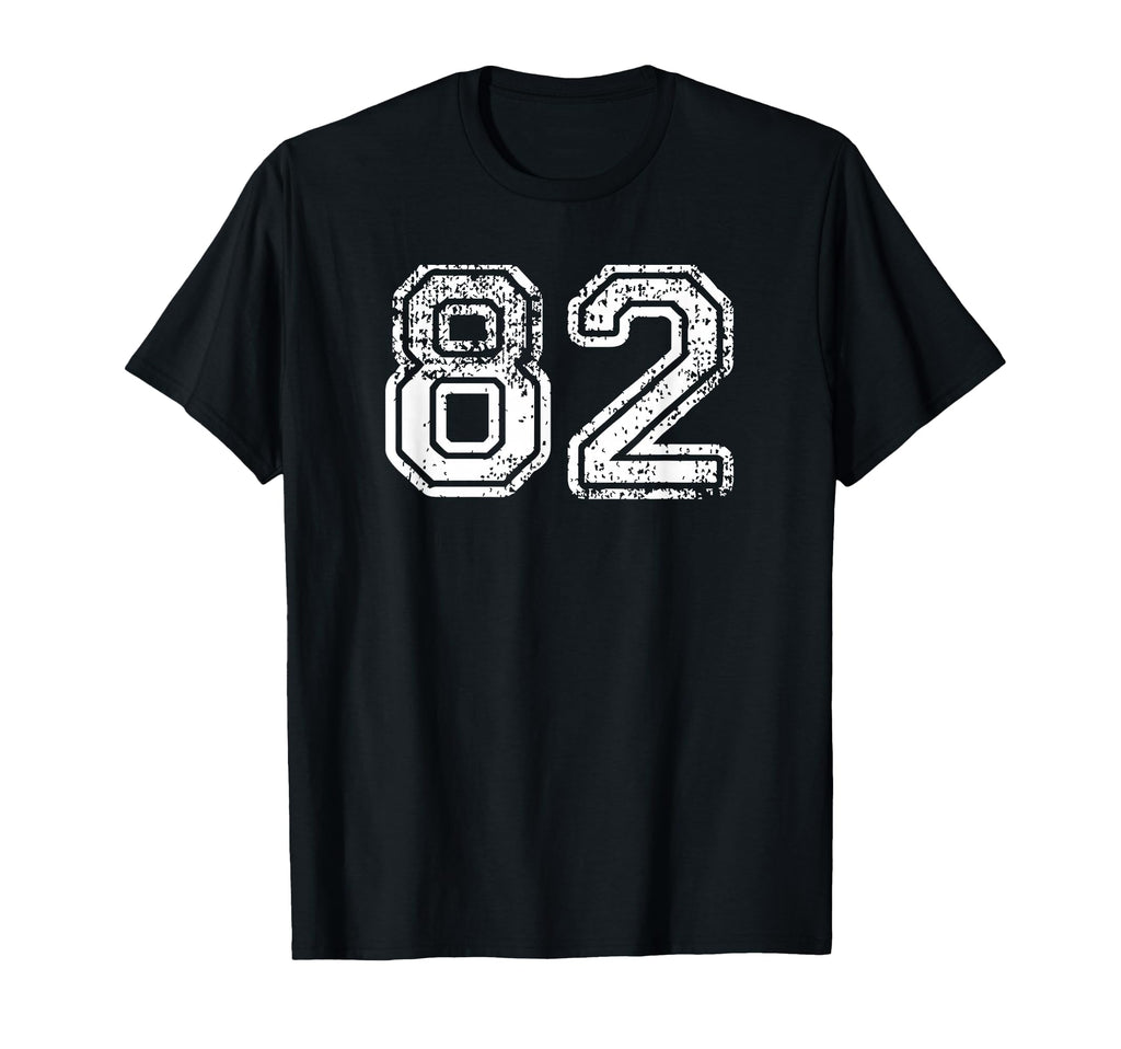 Number 82 Baseball Football Soccer T-Shirt - Custom Art Print for Adults