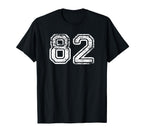Number 82 Baseball Football Soccer T-Shirt - Custom Art Print for Adults