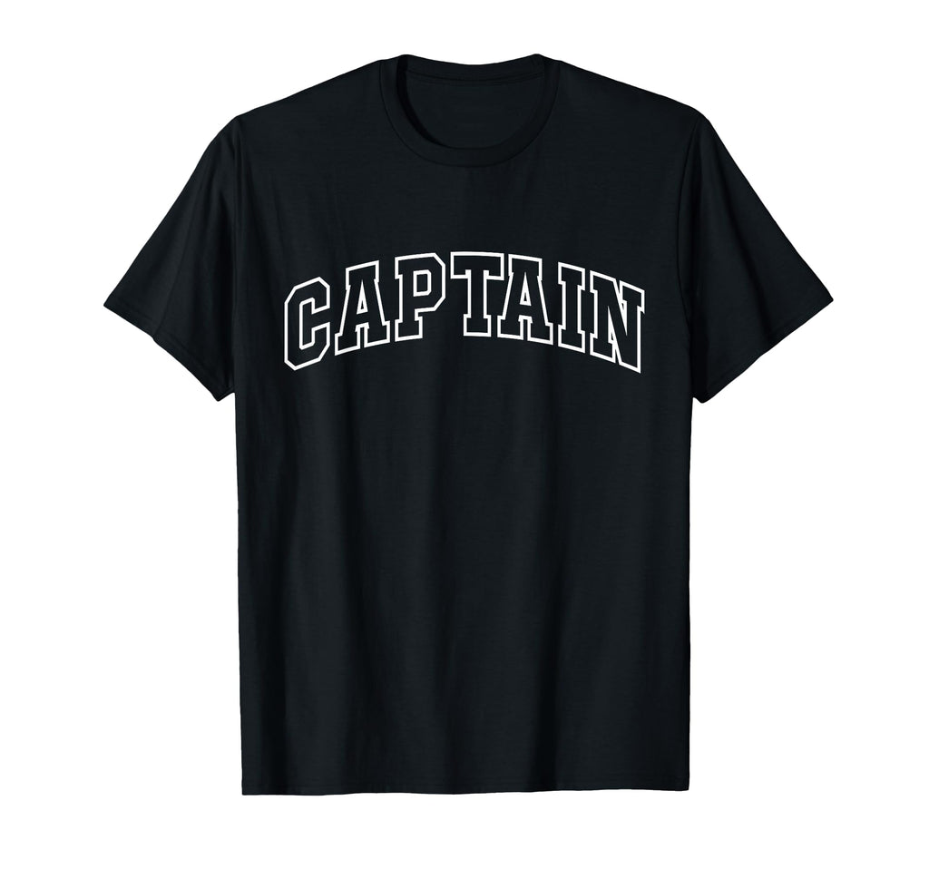 Captain Funny Athletic Lettering T-Shirt - Unique Graphic for Adults