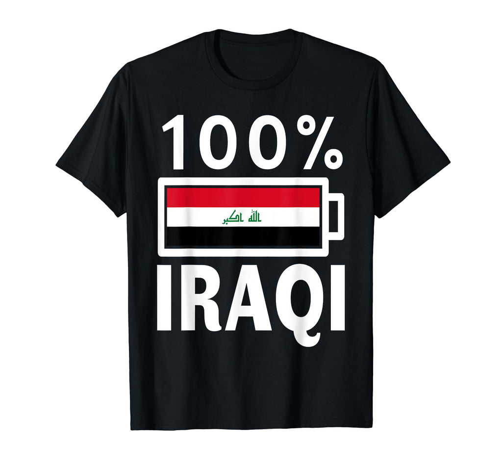 Iraq Flag 100 Iraqi Battery Power T-Shirt - Unique Graphic Unisex