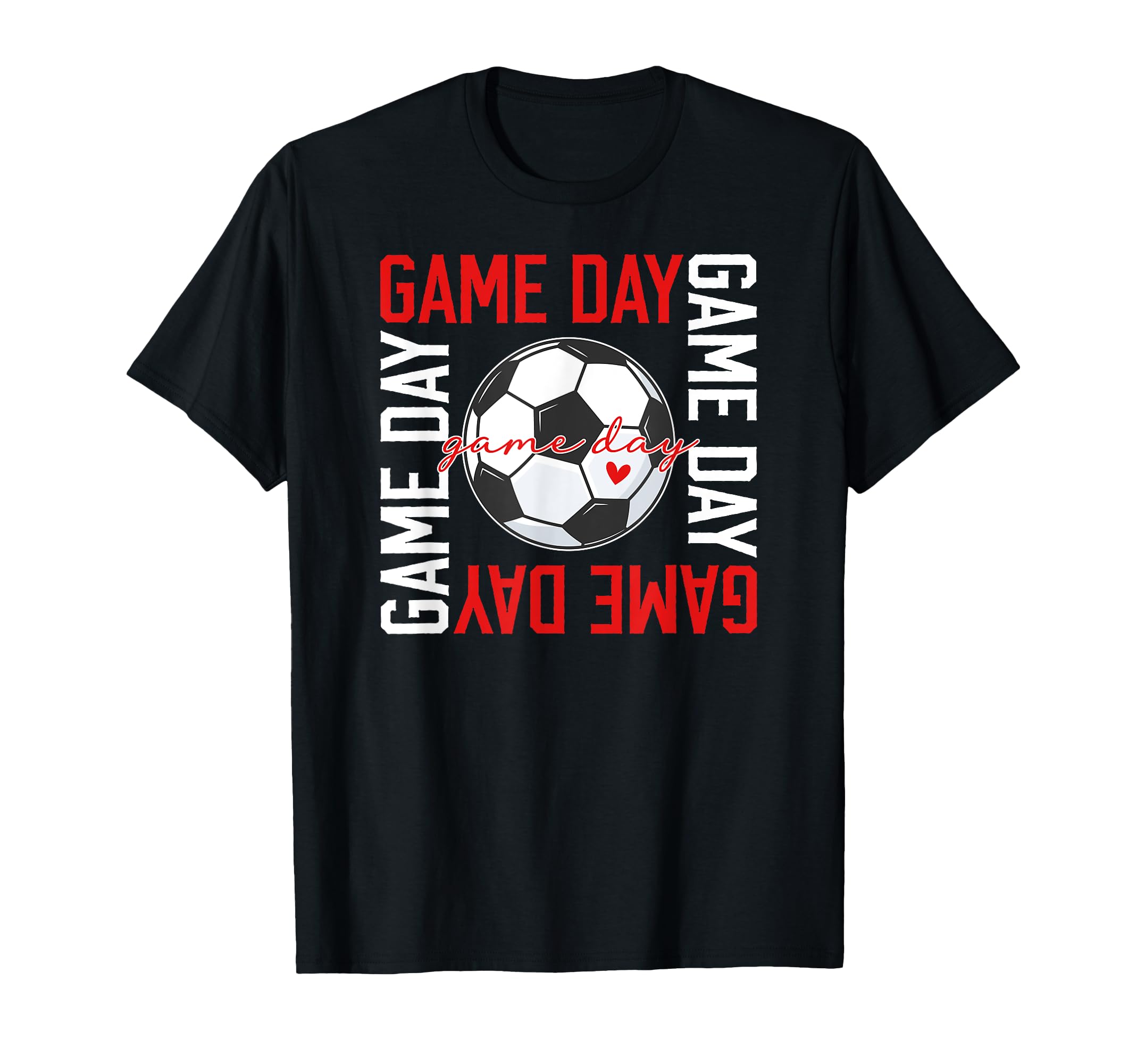 Game Day Soccer Heart Soccer Game Day T-Shirt - Minimalist Print Men Women