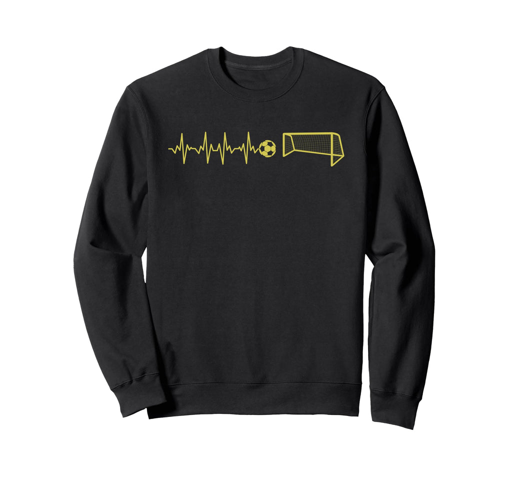 Funny Soccer Heartbeat Ecg Football Sweatshirt - Unique Graphic Men Women