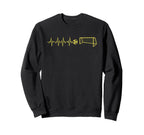 Funny Soccer Heartbeat Ecg Football Sweatshirt - Unique Graphic Men Women