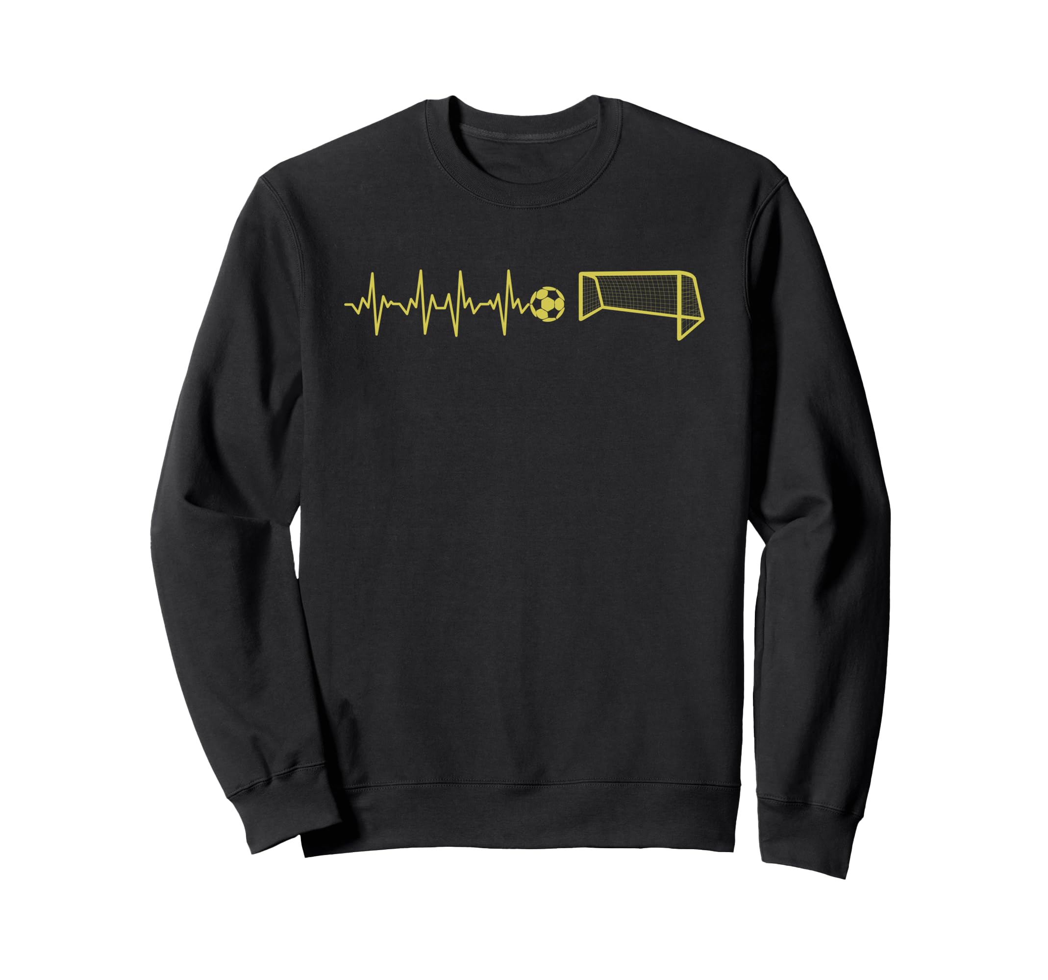 Funny Soccer Heartbeat Ecg Football Sweatshirt - Unique Graphic Men Women