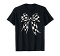 Checkered Bow Tie Flag Automobile Motor T-Shirt - Graphic Print Unisex