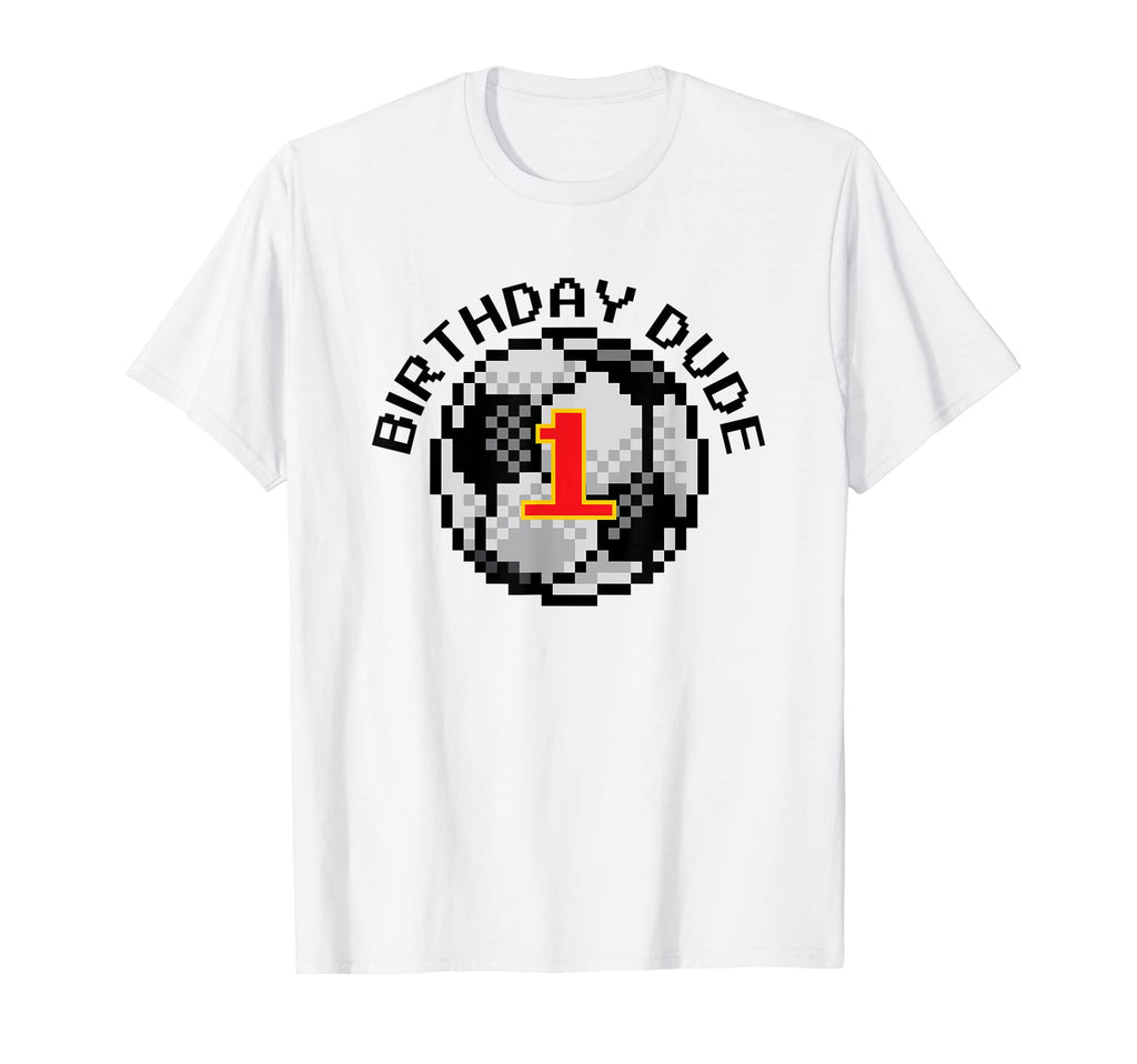 1 Year Old 1St Birthday Dude 8 Bit T-Shirt - Fun Novelty Design Men Women
