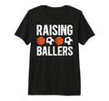 Mens Raising Ballers Basketball Soccer T-Shirt - Graphic Print Men Women