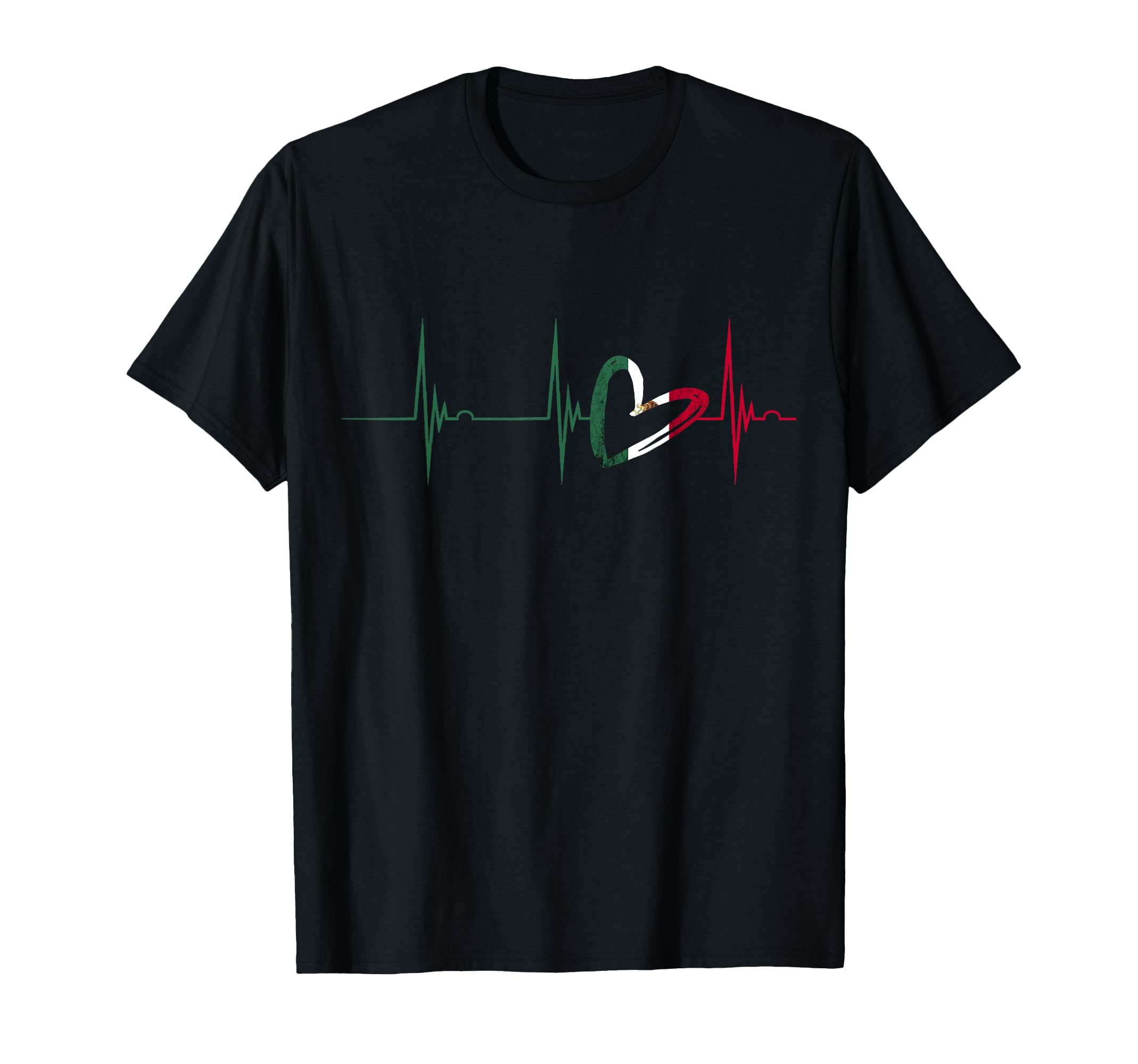 Mexico Heart Mexico Flag Heartbeat T-Shirt - Streetwear Style Men Women