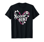 Soccer Aunt Heart Aunt Soccer Player T-Shirt - Trendy Graphic Men Women