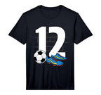 12Th Birthday Soccer Player Football 12 T-Shirt - Graphic Print for Adults