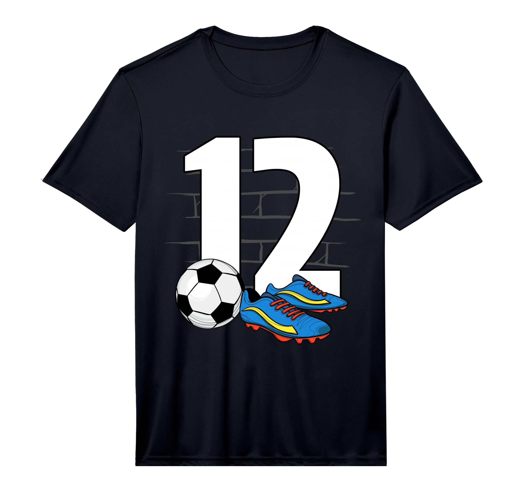 12Th Birthday Soccer Player Football 12 T-Shirt - Graphic Print for Adults