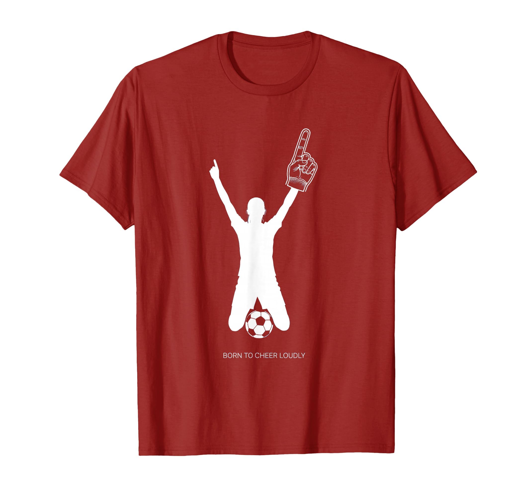 Born To Cheer Loudly Soccer Mom T-Shirt - Casual Everyday Wear Men Women