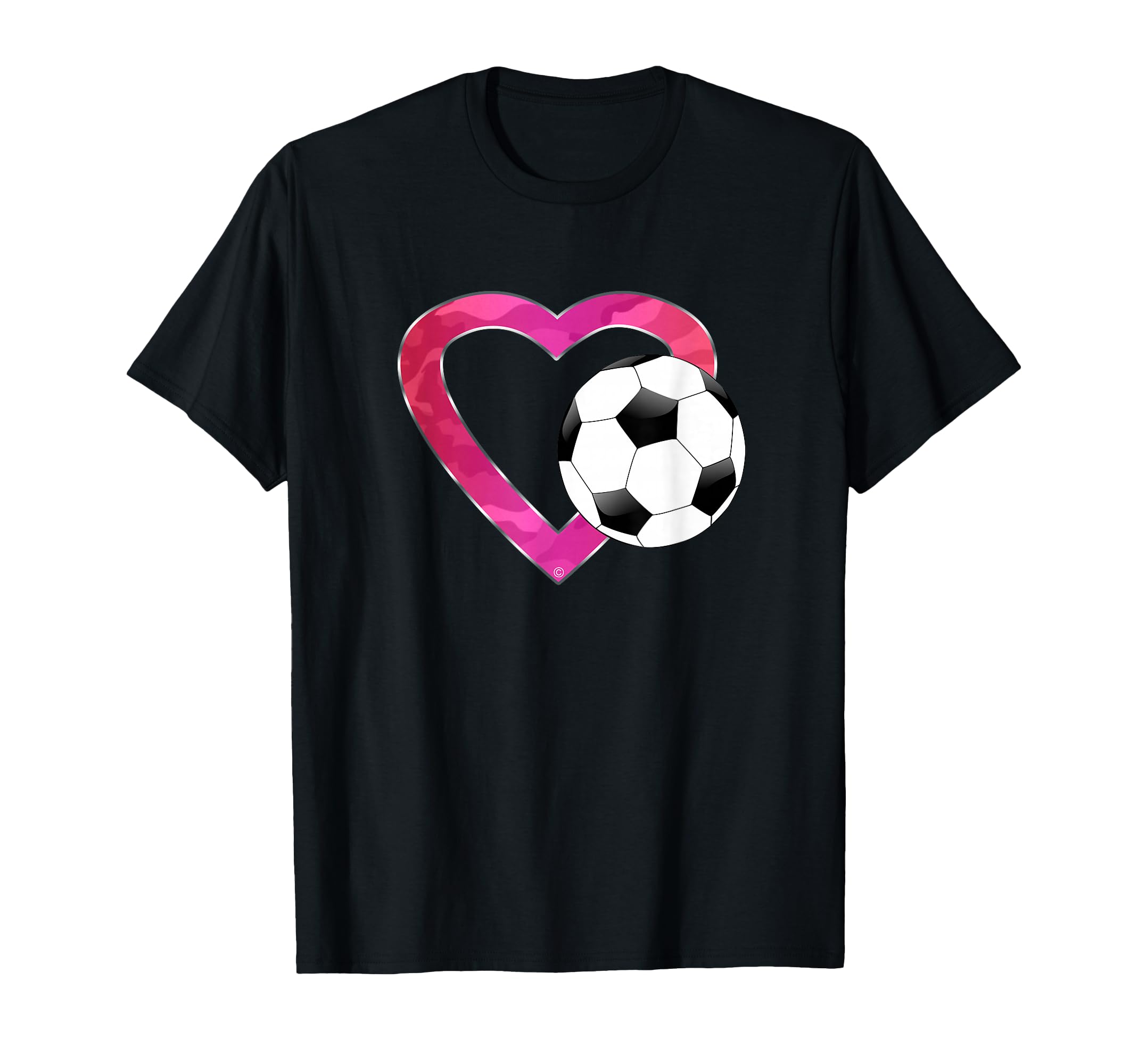 I Love Soccer Heart Ball Teens T-Shirt - Unique Graphic for Adults
