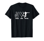 Peace Love Futsal Funny Futsal T-Shirt - Graphic Print for Adults